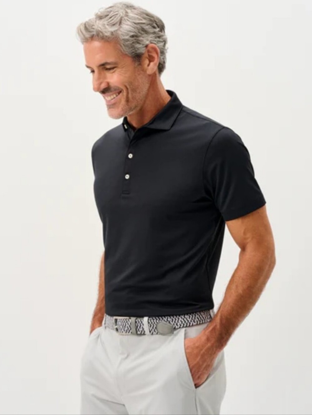Johnnie-O Performance Jersey Polo - Birdie Solid - Black